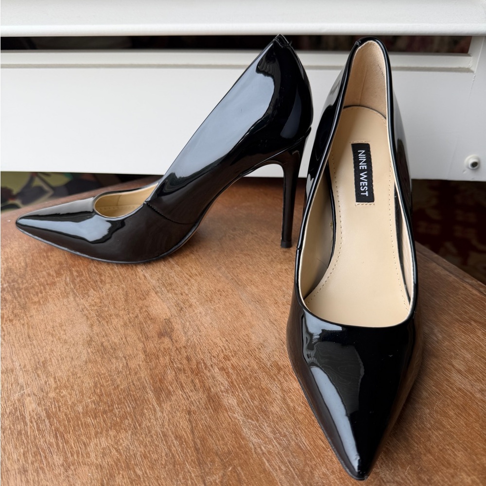 Nine West Glossy Black Heels